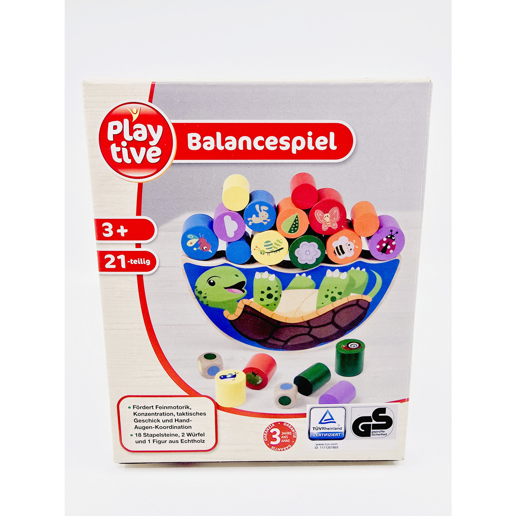 Playtive Jeu d'équilibre en bois - Tortue