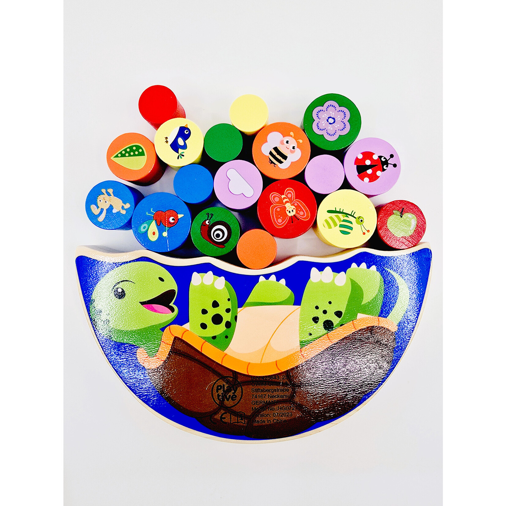 Playtive Jeu d'équilibre en bois - Tortue