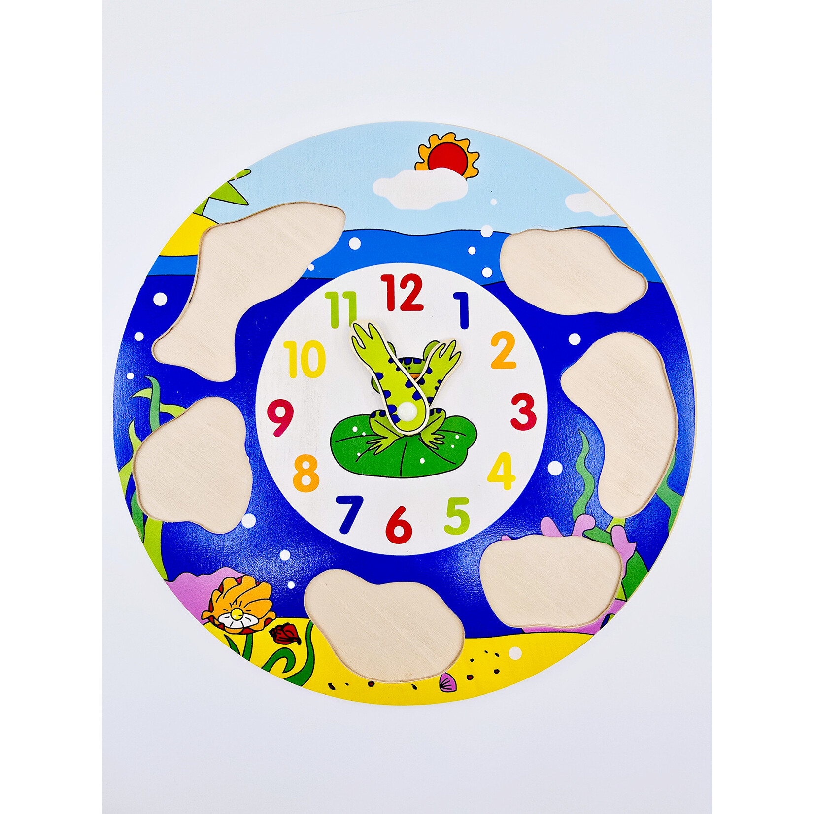 Puzzle horloge en bois – Animaux marins