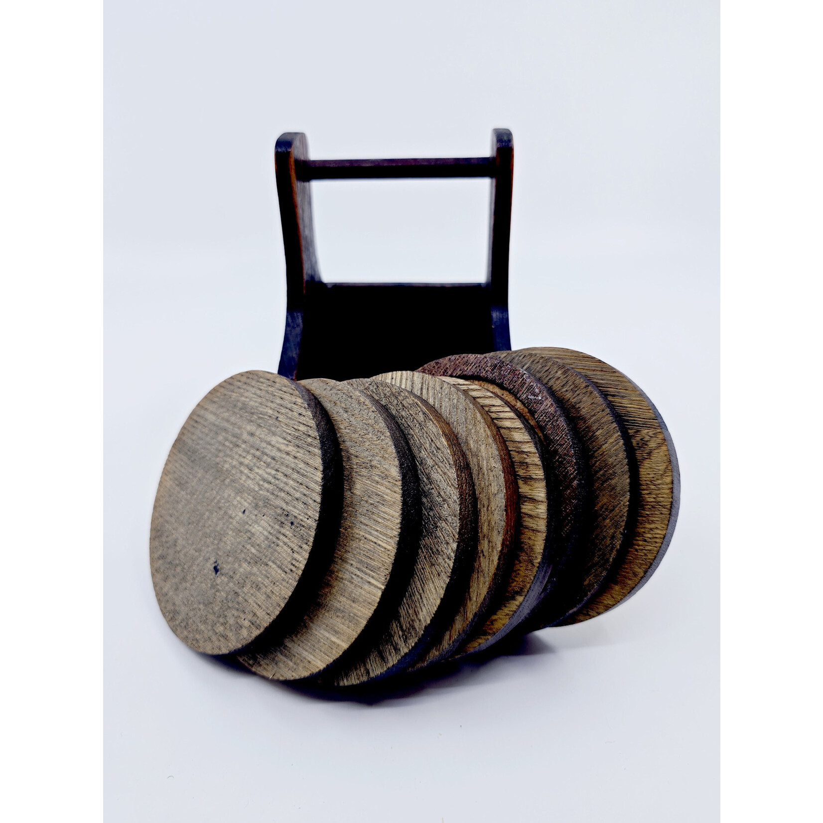 Présentoir avec 8 sous-verres en bois