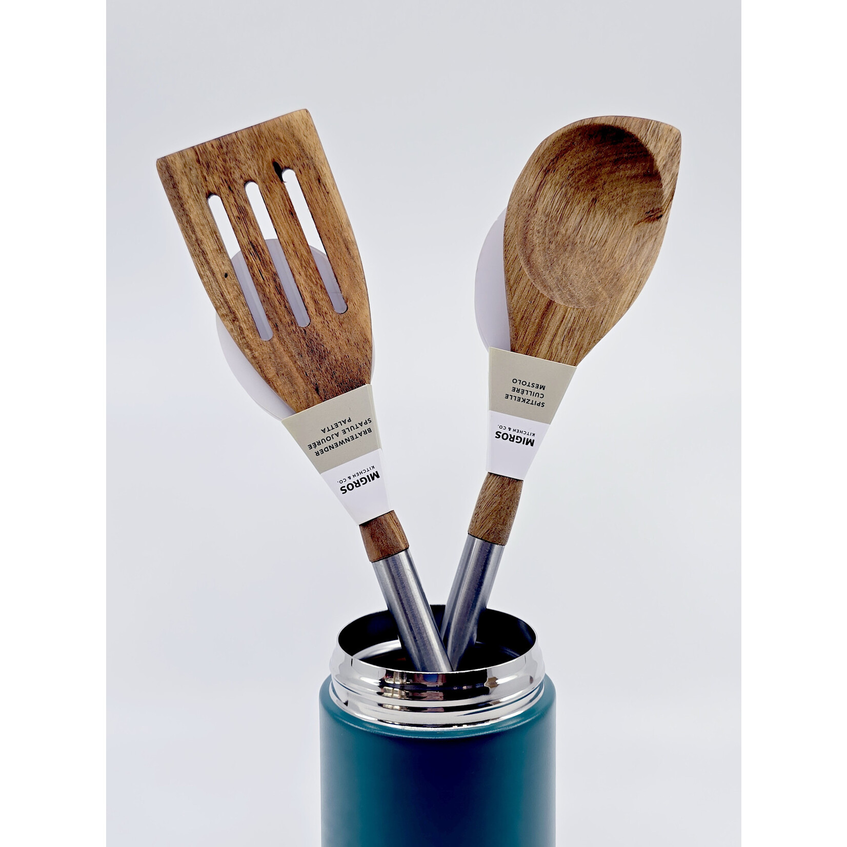 Kitchen & Co Spatule et cuillère en bois d’acacia (modèle 1)