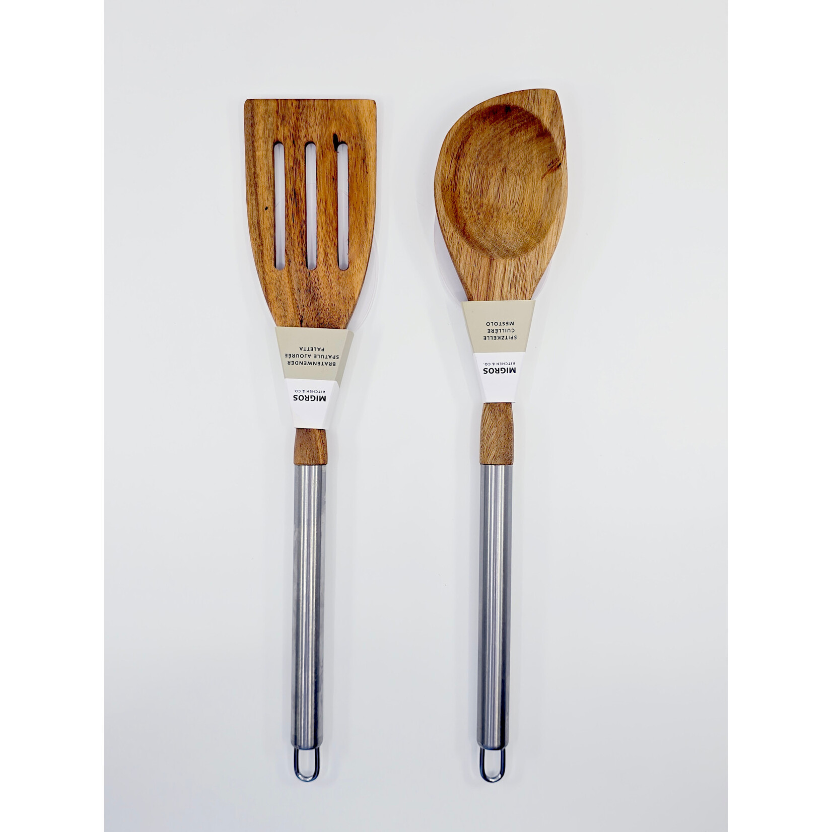Kitchen & Co Spatule et cuillère en bois d’acacia (modèle 1)