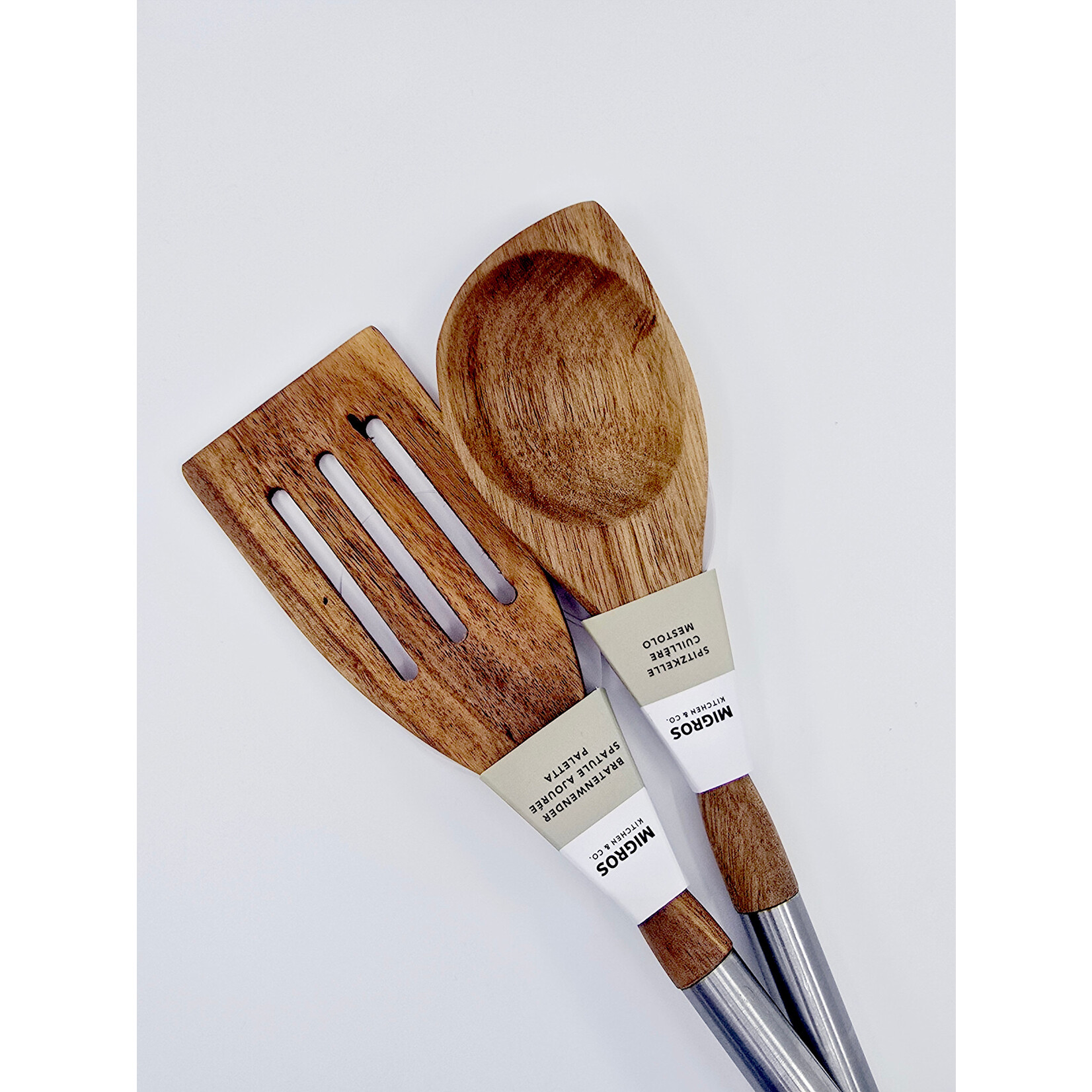 Kitchen & Co Spatule et cuillère en bois d’acacia (modèle 1)
