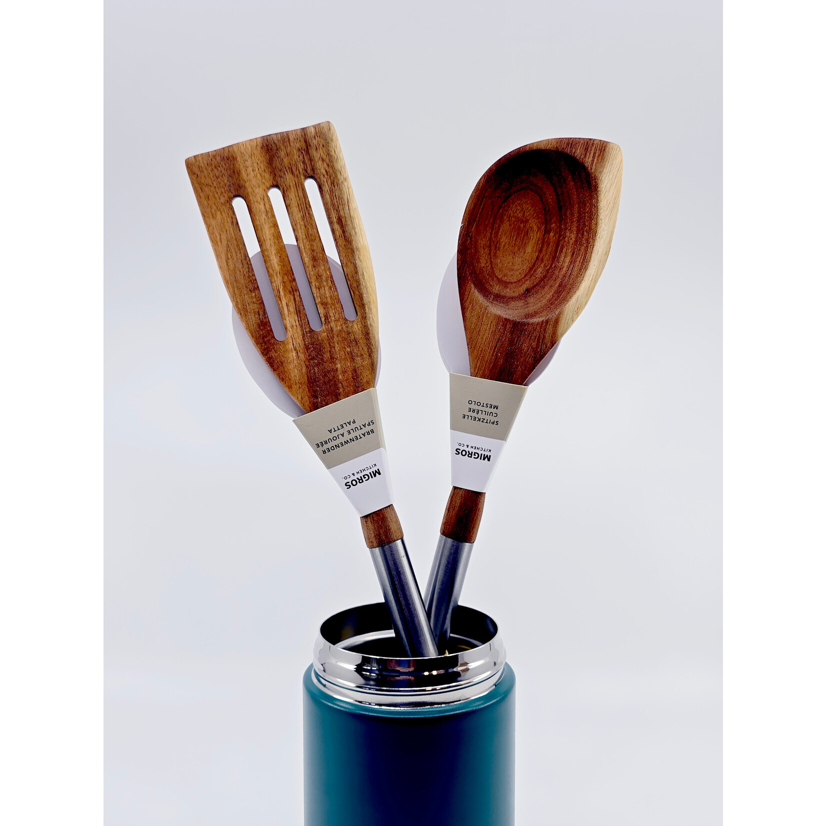 Kitchen & Co Spatule et cuillère en bois d’acacia (modèle 2)