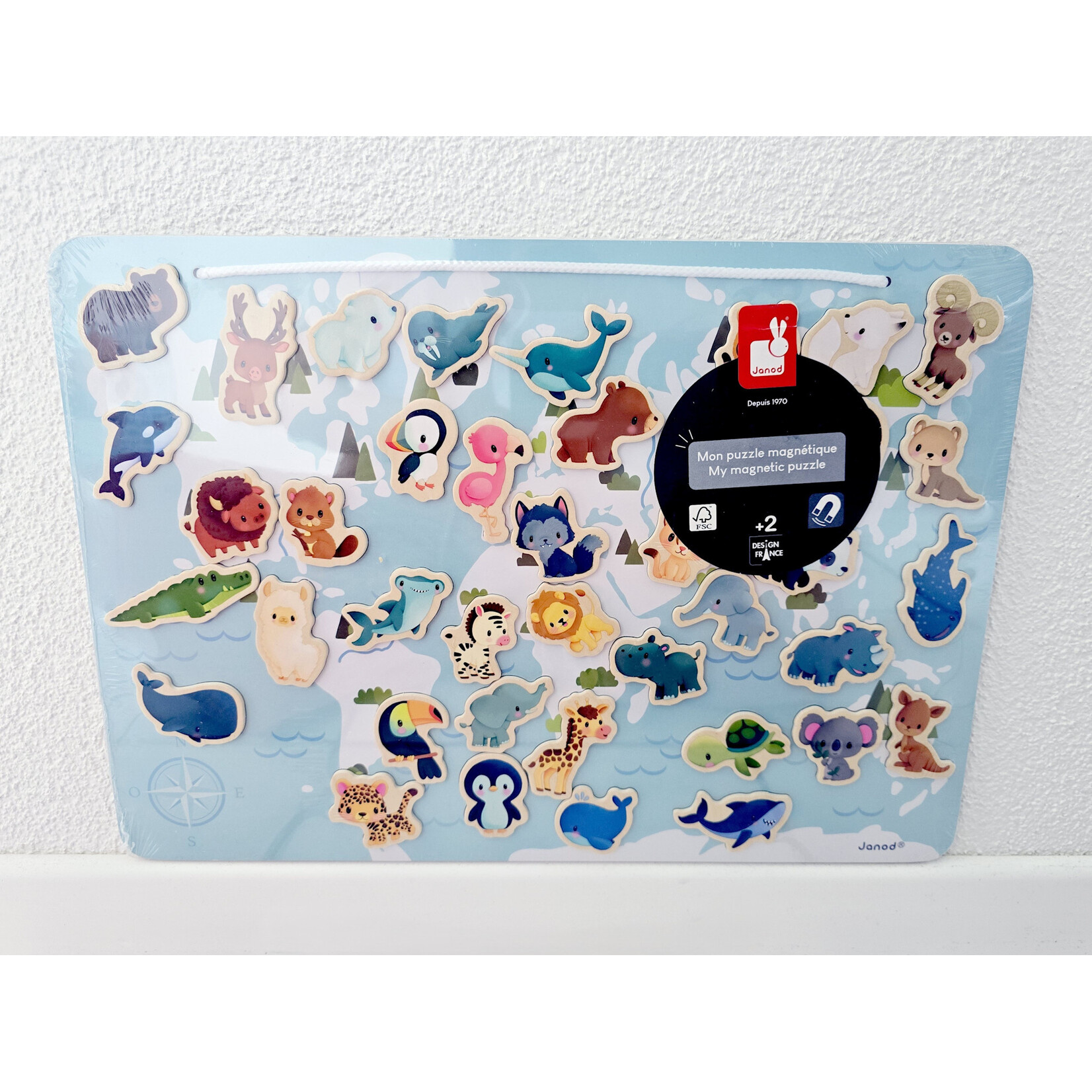 Janod Puzzle magnétique Janod – Les animaux du monde