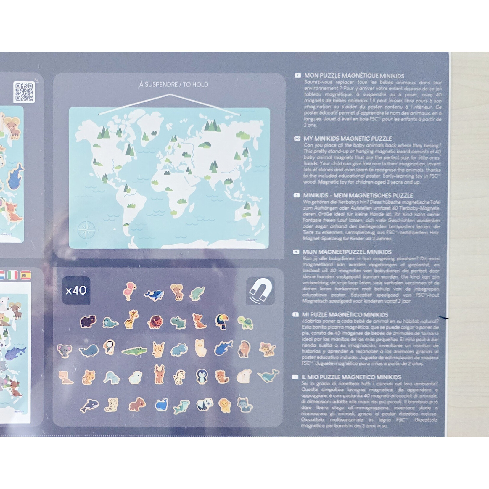 Janod Puzzle magnétique Janod – Les animaux du monde