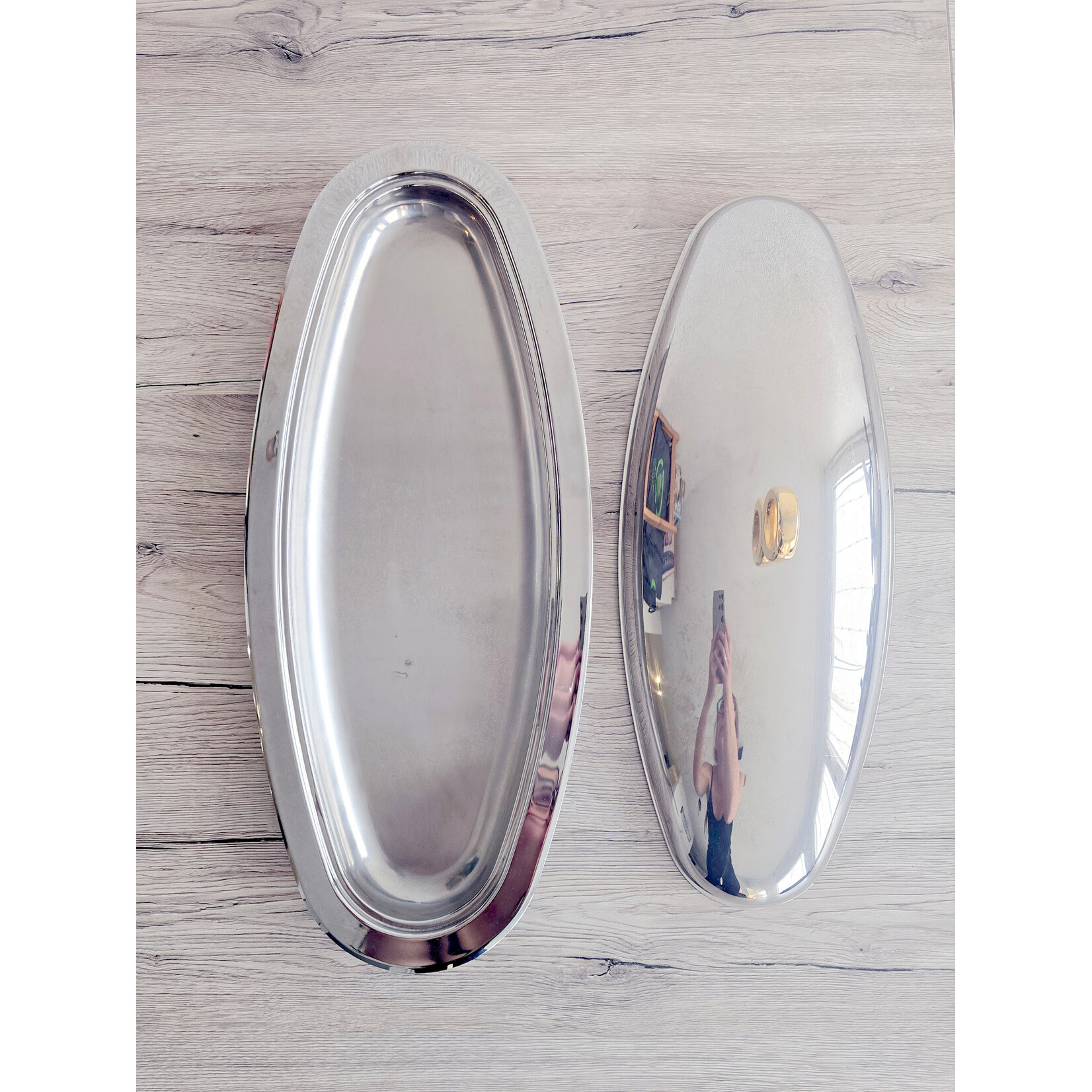 Trio de plats de service en inox