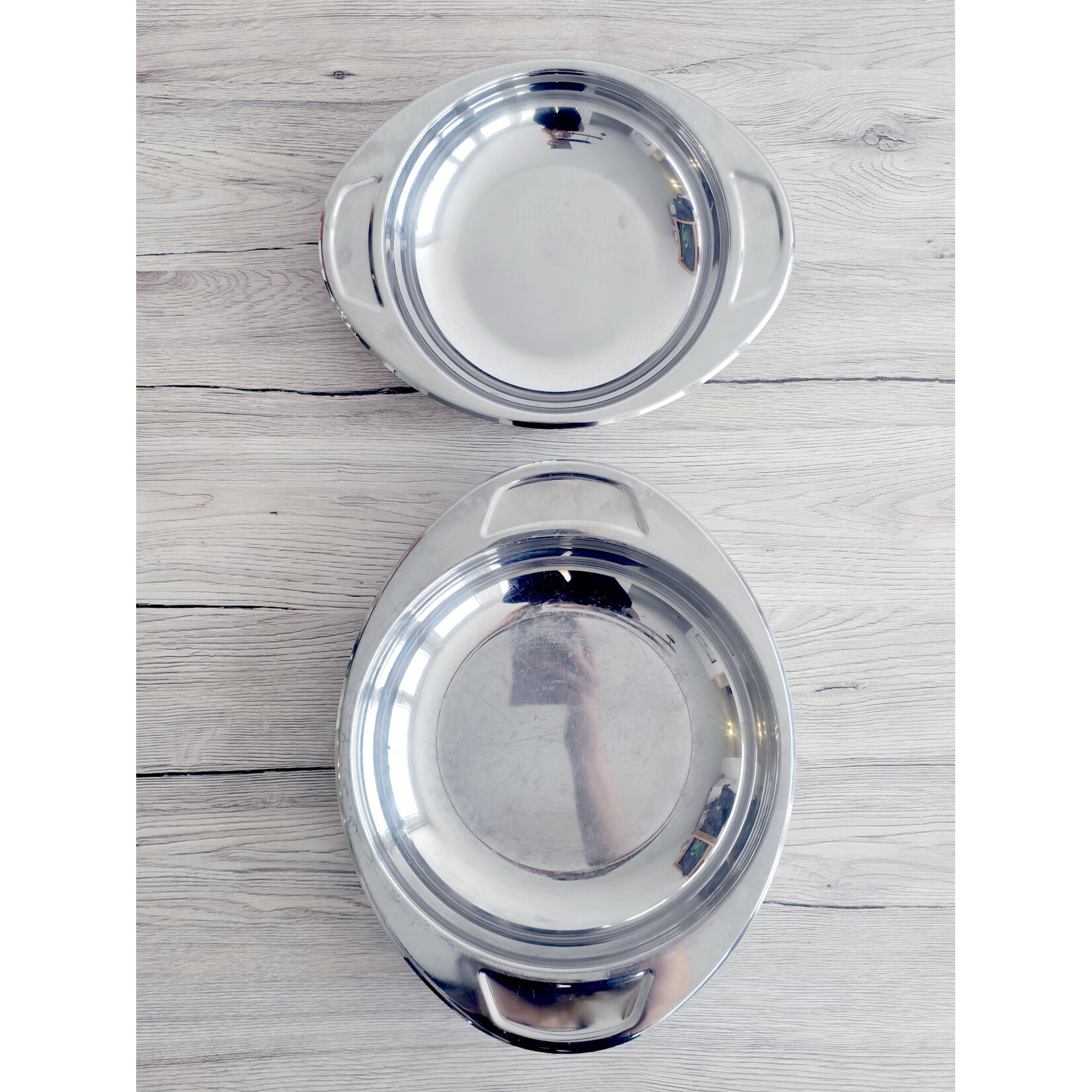 Duo de plats de service en inox