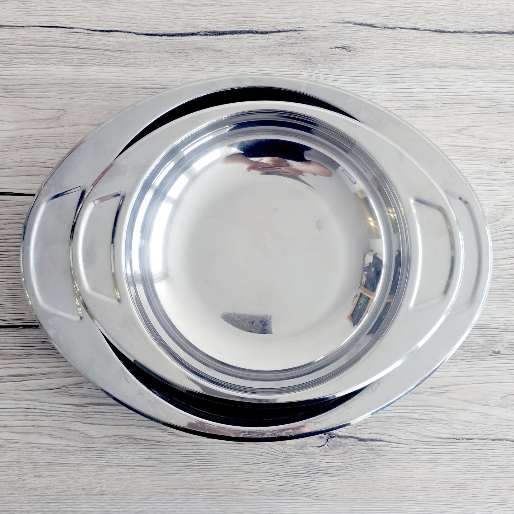 Duo de plats de service en inox