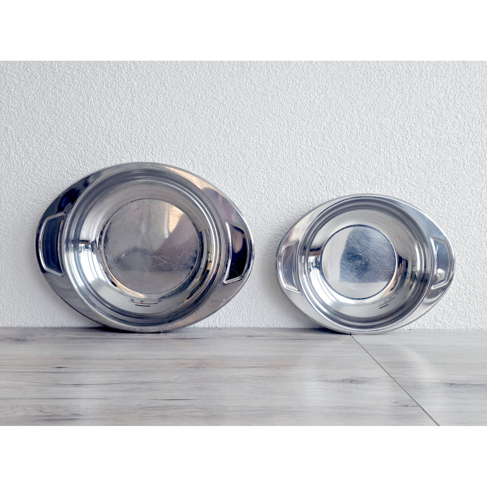 Duo de plats de service en inox