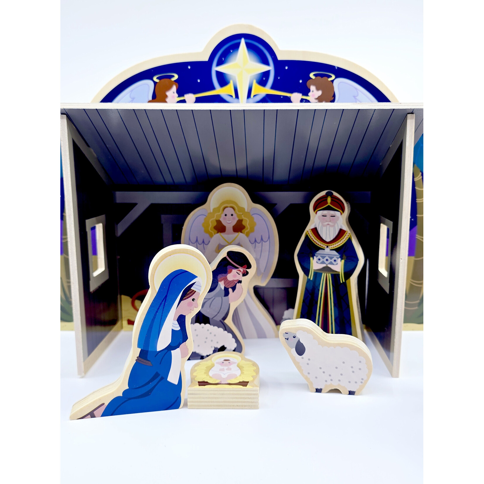 Crèche de la Nativité en bois