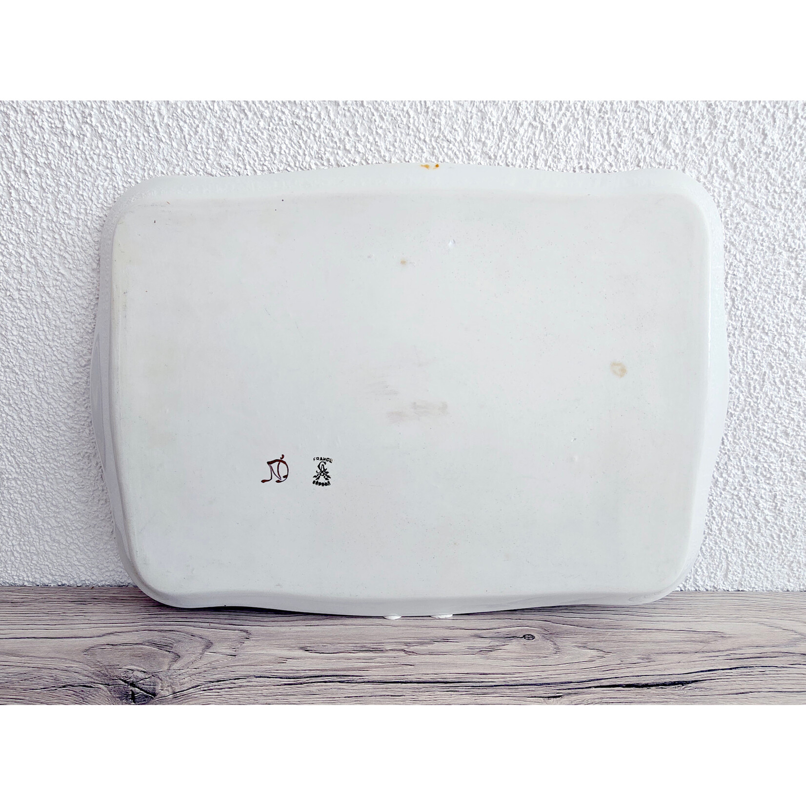 Plat de service rectangulaire en porcelaine