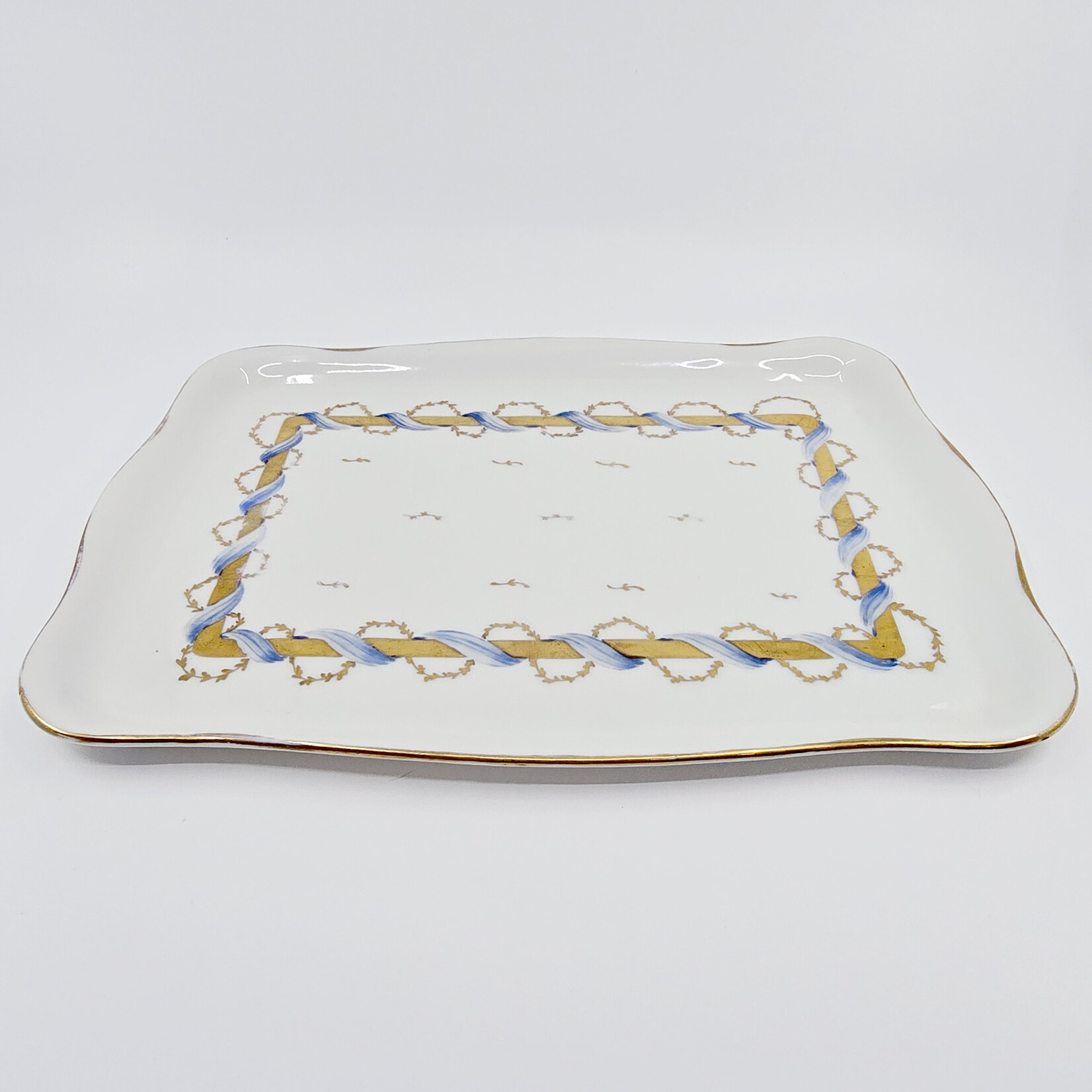 Plat de service rectangulaire en porcelaine