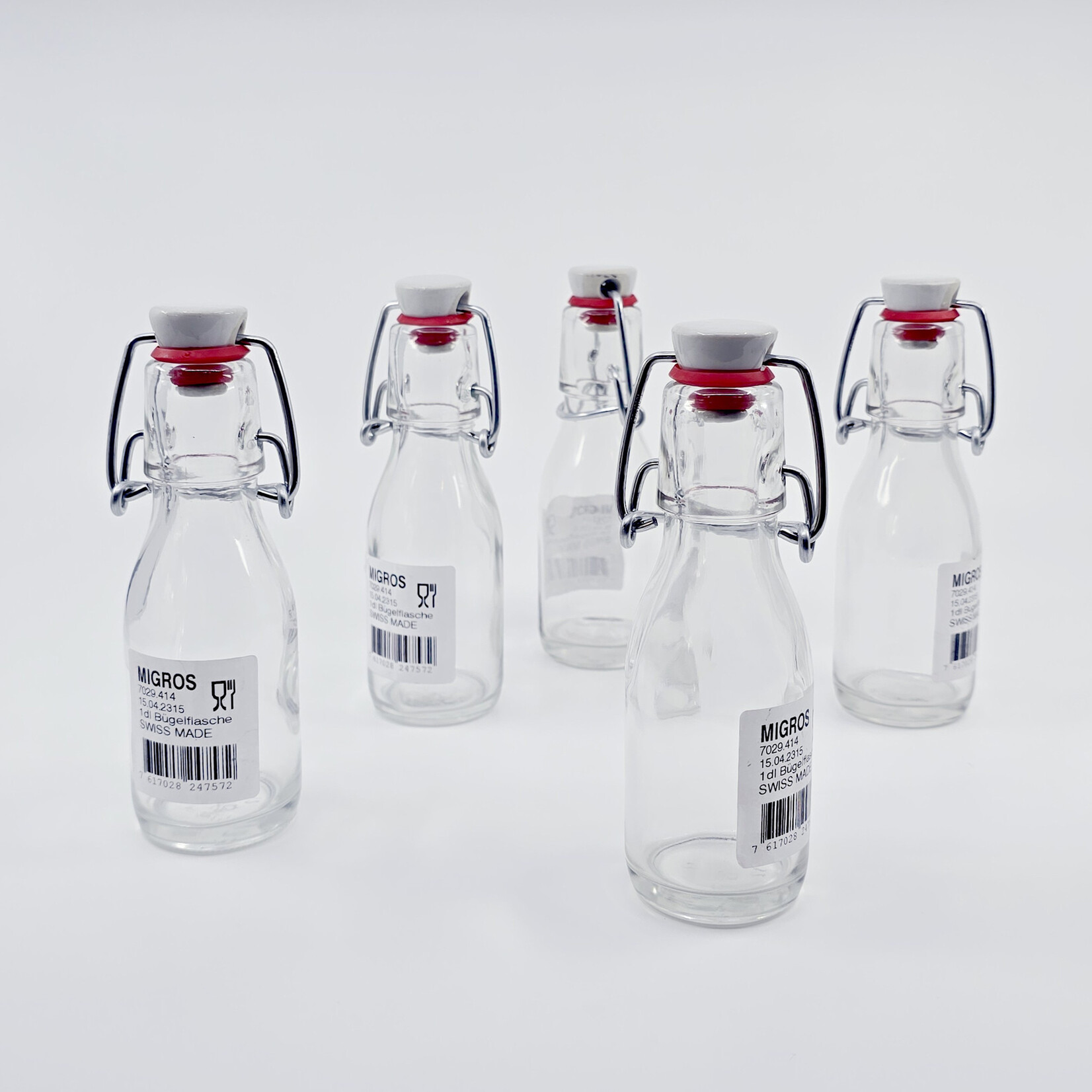 Bouteille en verre hermétique 1 dl (5 pièces)