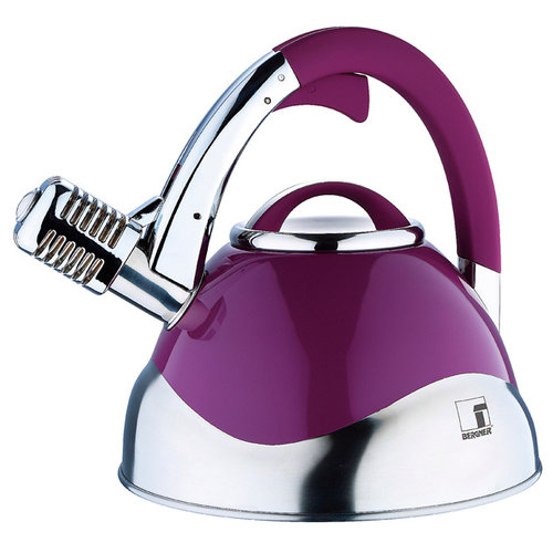 Bergner Roestvrijstalen microfoon-fluitketel (3 liter) lila Bergner Roestvrijstalen microfoon-fluitketel (3 liter) lila