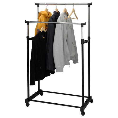 Storage Solutions Mobiel dubbel kledingrek - 86x42x170 Storage Solutions Mobiel dubbel kledingrek - 86x42x170