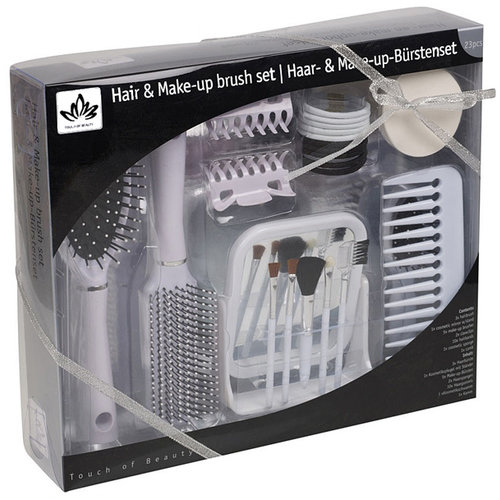 Haar- en make-up borstelset wit Haar- en make-up borstelset wit