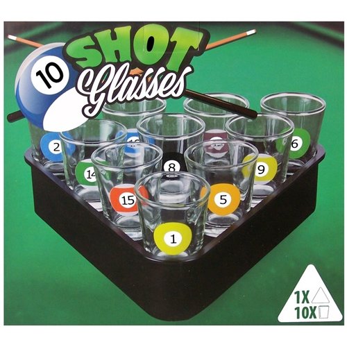 Shotglaasjes biljartstyle Shotglaasjes biljartstyle