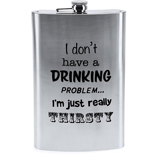 Mega Heupfles 1.8 liter - "I don't have a drinking problem" Mega Heupfles 1.8 liter - "I don't have a drinking problem"
