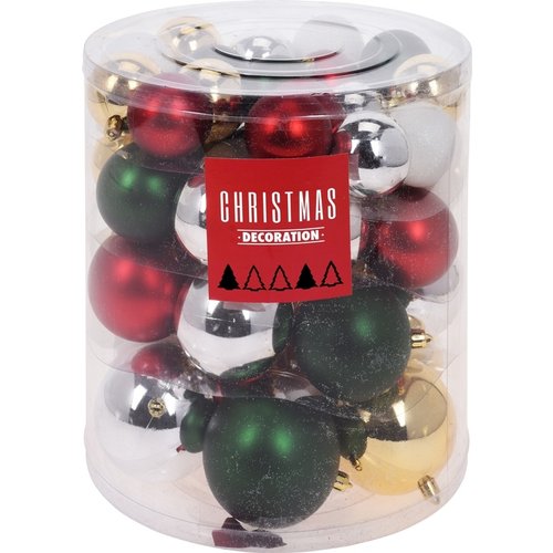 Christmas Decoration Kerstballenset - 44 stuks plastic - traditional mix Christmas Decoration Kerstballenset - 44 stuks plastic - traditional mix
