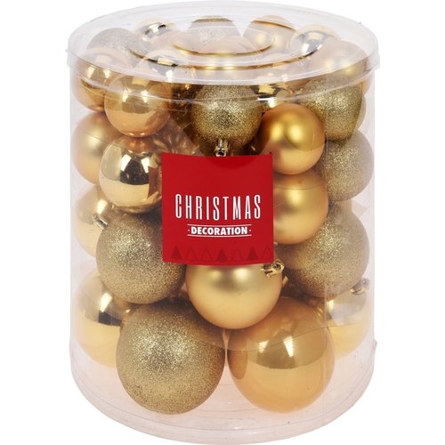 Christmas Decoration Kerstballenset - 44 stuks plastic - goud Christmas Decoration Kerstballenset - 44 stuks plastic - goud