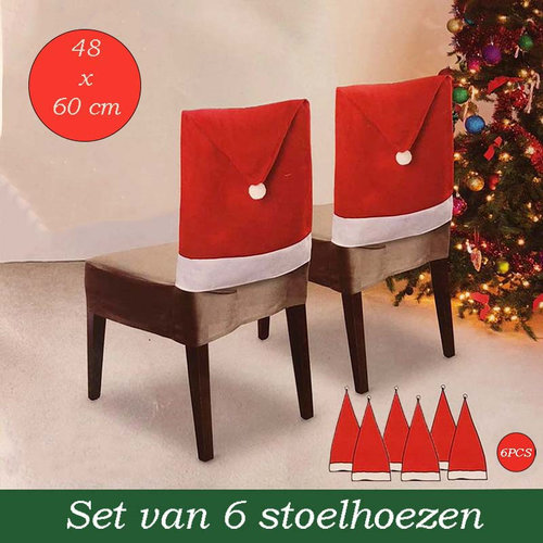 Ceruzo Kerst Stoelhoezen - 6 stuks Ceruzo Kerst Stoelhoezen - 6 stuks