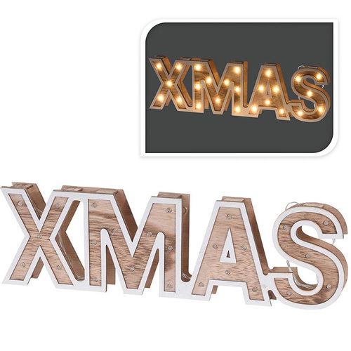 Home & Styling XMAS - houten letters - 38cm - 25 LED Home & Styling XMAS - houten letters - 38cm - 25 LED