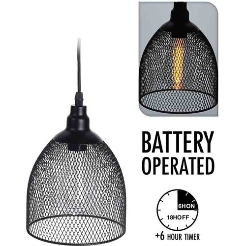 Home&Styling Hanglamp - draad - met timer - bolvorm Home&Styling Hanglamp - draad - met timer - bolvorm