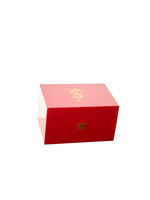 Cubata Cigares Luxueuse Cave à Cigares Havane Rouge avec Logo Dragon Chinois en Feuille d'Or 22.8K Fabriqué à la main par Maccarrone Toscane Italie pour 32 Cigares Havane Âgés de 13 ans et avec 2 Feuilles Medio Tiempo pour Rehausser leur Arôme et leur Délicieuse Saveur.