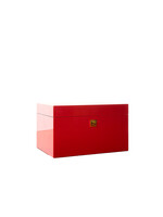 Cubata Cigares Luxueuse Cave à Cigares Havane Rouge avec Logo Dragon Chinois en Feuille d'Or 22.8K Fabriqué à la main par Maccarrone Toscane Italie pour 32 Cigares Havane Âgés de 18 ans et avec 2 Feuilles Medio Tiempo pour Rehausser leur Arôme et leur Délicieuse Saveur.