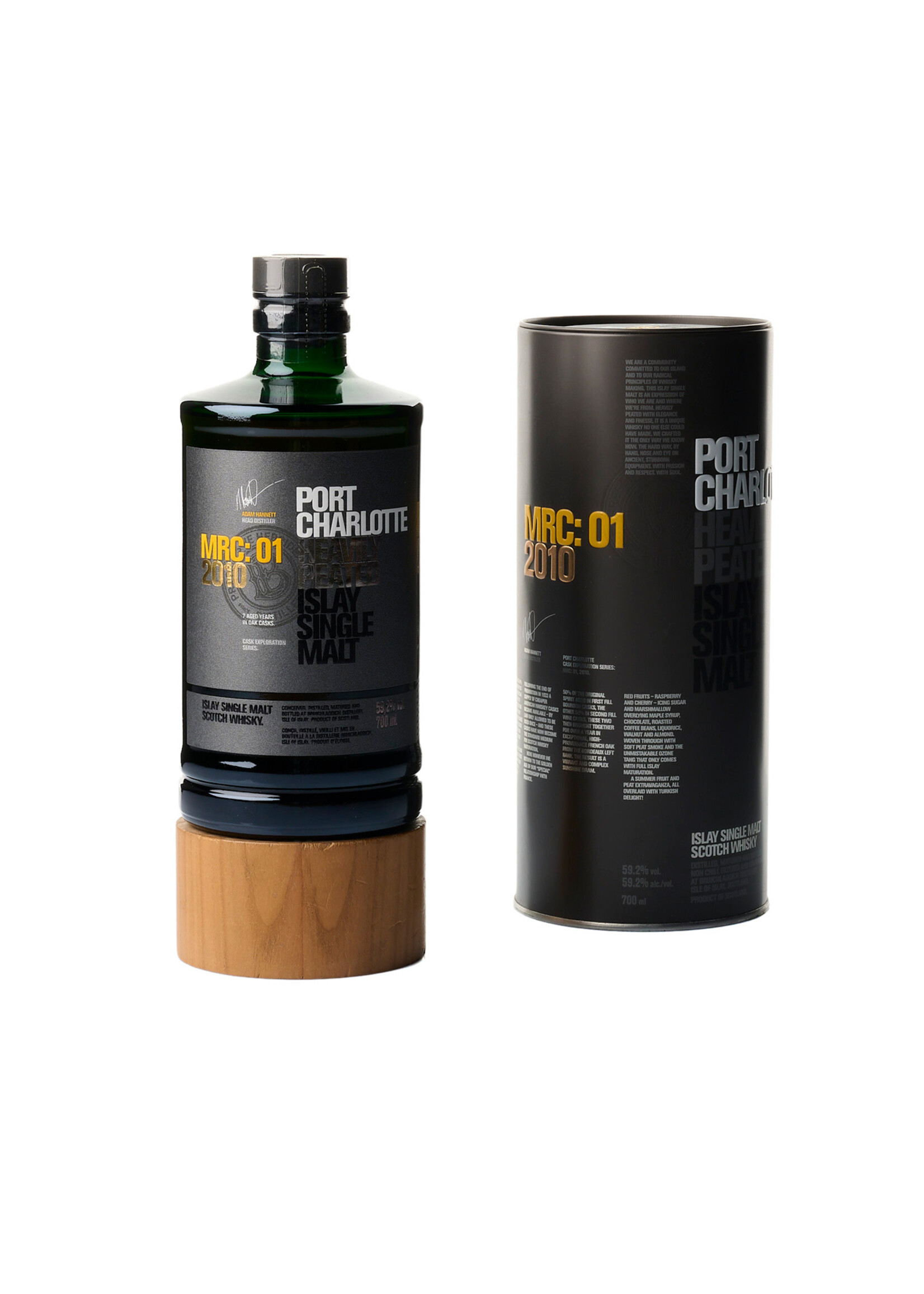 Bruichladdich Distillery Islay Port Charlotte Cask Exploration Series 2010 "Mrc : 01" Heavily Peated 7 Years Old Single Malt Scotch Whisky 2010 70cl