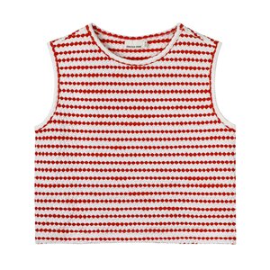 Jacky Sue Jip Top - Red White Textured