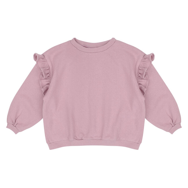LOIS RUFFLE SWEATER - MUTED MAUVE