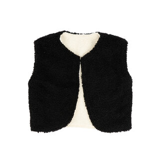 Jacky Sue ZAYA GILET - BLACK CREAM TEDDY