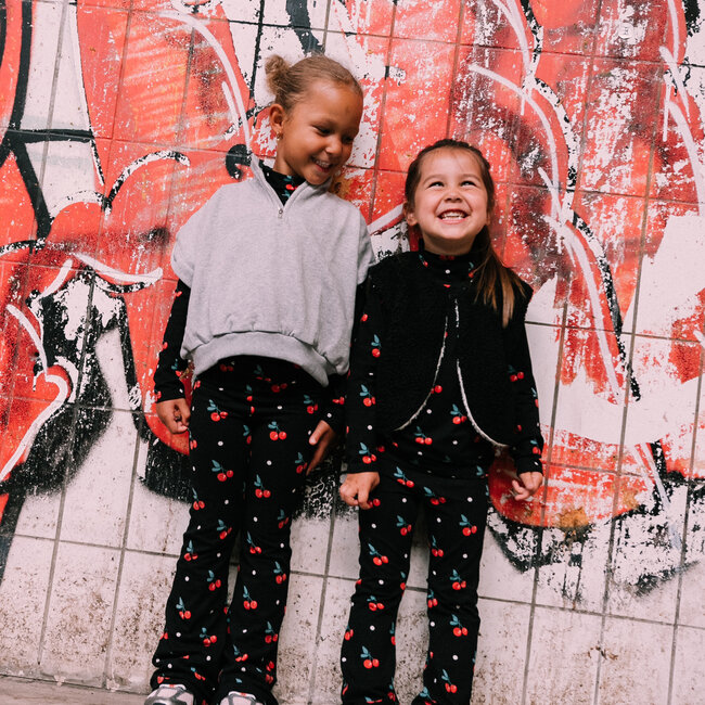 ZAYA GILET - BLACK CREAM TEDDY