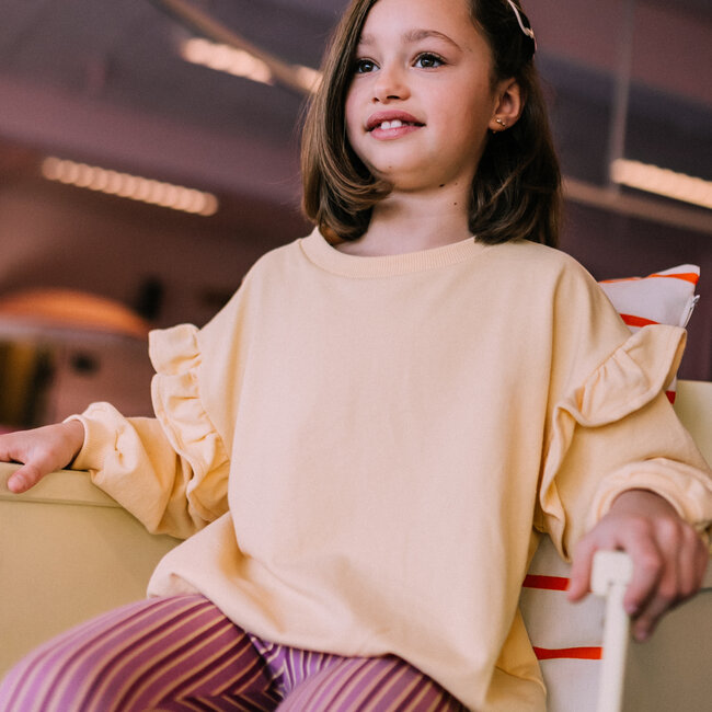 Lois Ruffle Sweater - Pastel Yellow