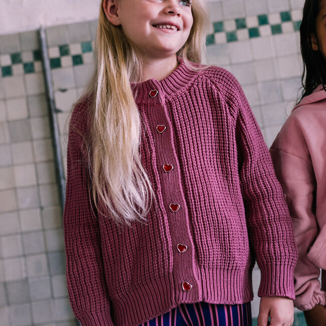 Lovi Hand Knitted Cardigan - Vintage Pink