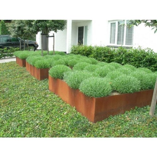 Cortenstaal plantenbak 200x200x40cm - Met bodem