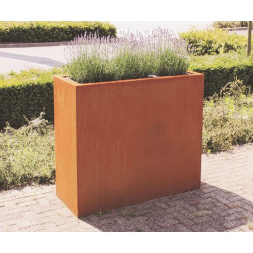 Cortenstaal plantenbak 90x30x80cm - Met bodem