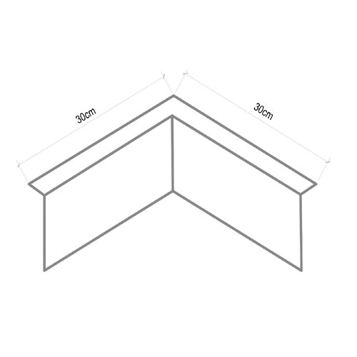 Verzinkt staal gezet 90° hoek 30x30x0,2x15cm