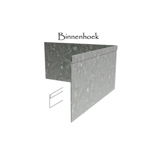 Verzinkt staal geplet 90° hoek 30x30x0,2x20cm