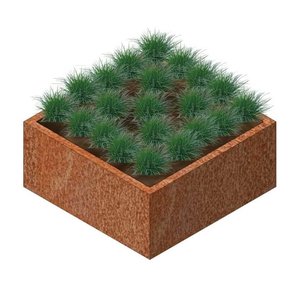 HTDesign (Eigen merk) Cortenstaal plantenbak 0,2x90x90x40cm - Zonder bodem HTDesign (Eigen merk) Cortenstaal plantenbak 0,2x90x90x40cm - Zonder bodem