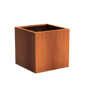 Cortenstaal plantenbak 80x80x80cm - Met bodem