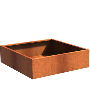 Cortenstaal plantenbak 140x140x40cm - Met bodem