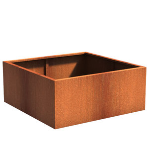 Cortenstaal plantenbak 140x140x60cm - Met bodem