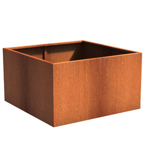 Cortenstaal plantenbak 140x140x80cm - Met bodem