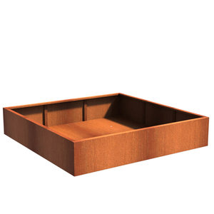 Cortenstaal plantenbak 200x200x40cm - Met bodem Cortenstaal plantenbak 200x200x40cm - Met bodem