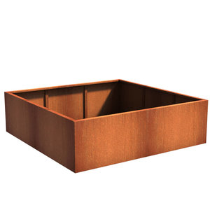 Cortenstaal plantenbak 200x200x60cm - Met bodem Cortenstaal plantenbak 200x200x60cm - Met bodem
