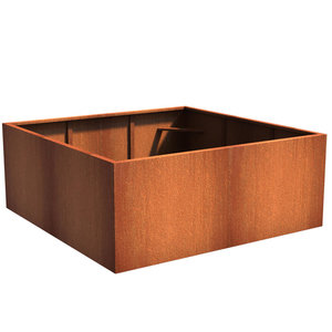 Cortenstaal plantenbak 200x200x80cm - Met bodem Cortenstaal plantenbak 200x200x80cm - Met bodem
