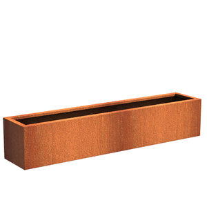 Cortenstaal plantenbak 200x40x40cm - Met bodem